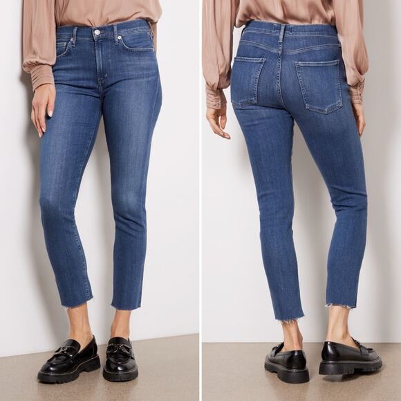 AGOLDE Sophie Cropped Raw Hem Skinny Jeans Size 27 - Picture 1 of 14